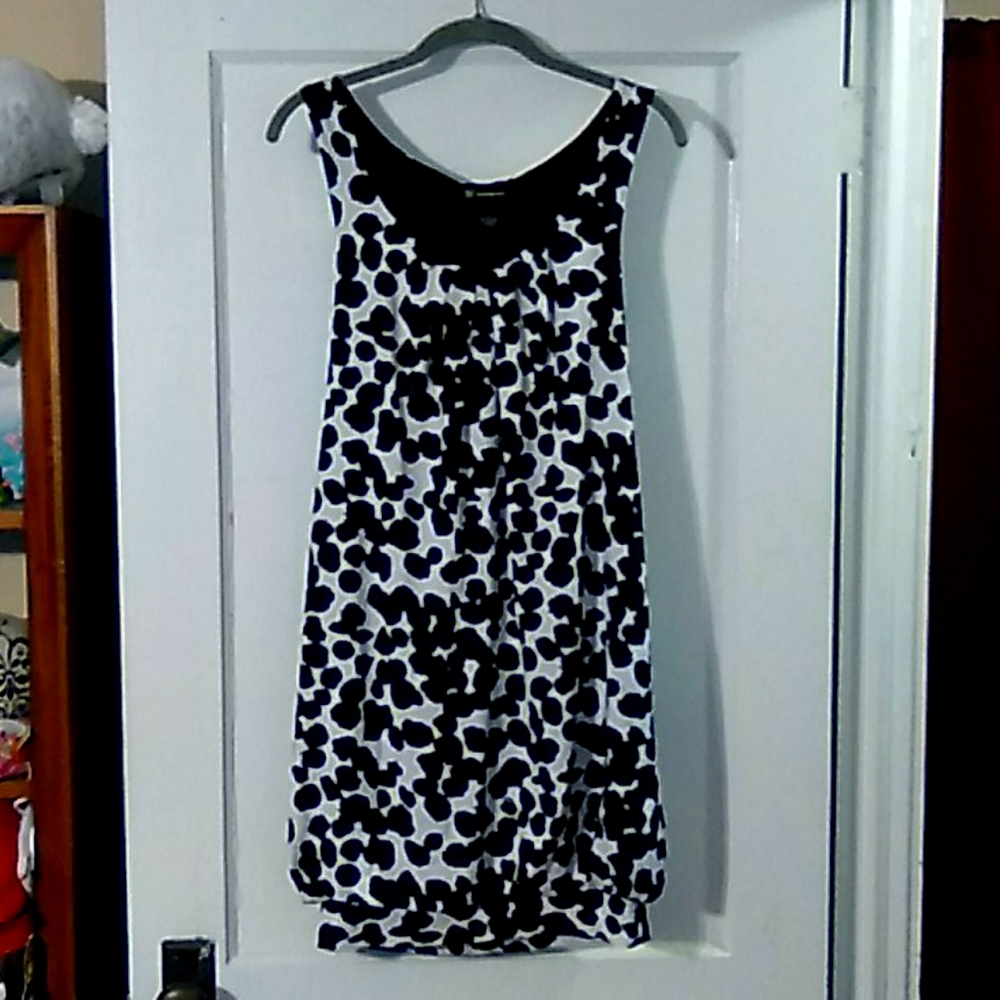 Inc Black and White Bubble Hem Tank Dress